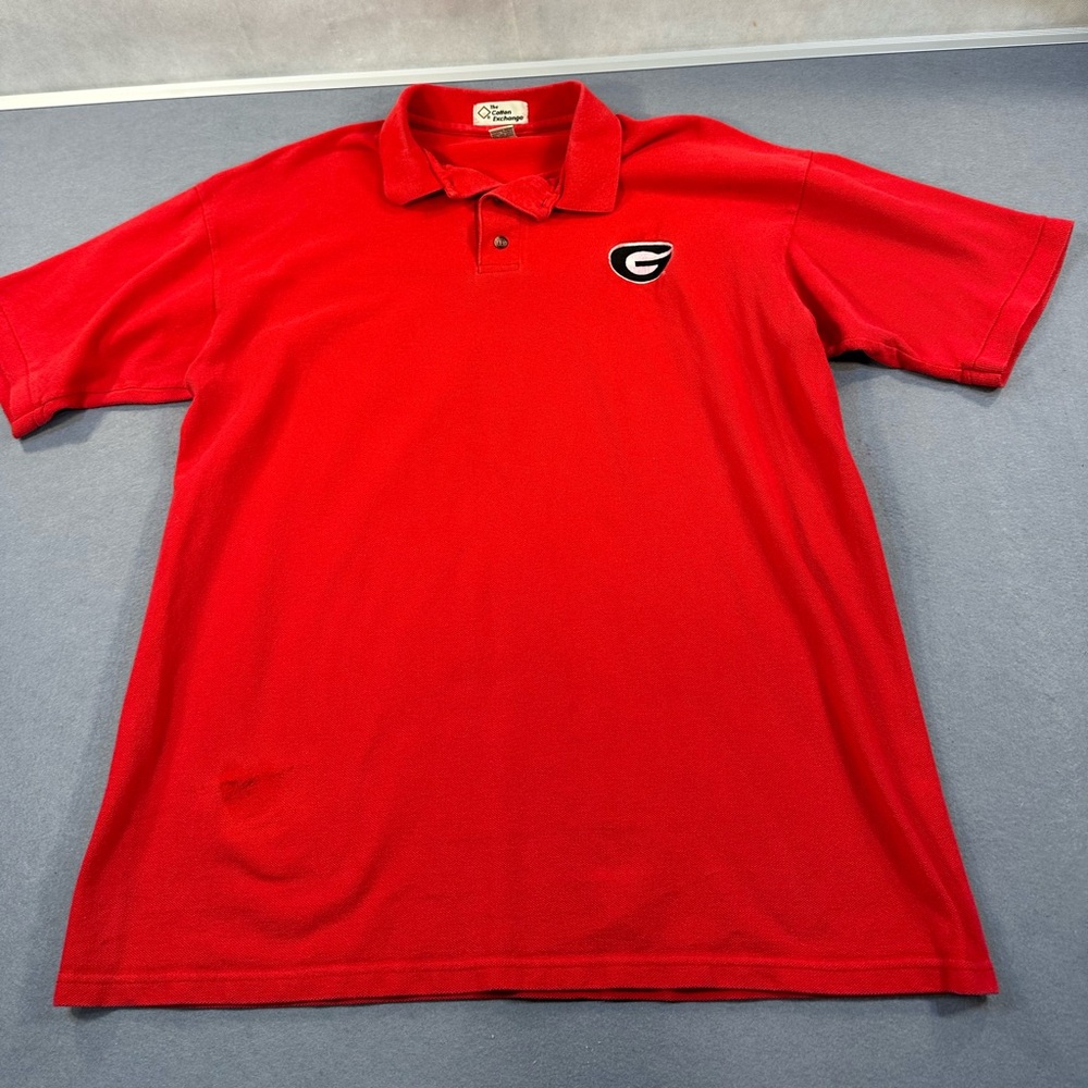 Vintage Men’s The Cotton Exchange Georgia Bulldogs Red Polo Shirt Size Large